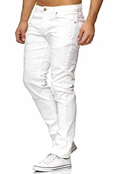 Tazzio Herren Jeans Slim Fit Destroyed Look 16525 Weiß