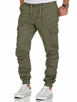 Amaci&Sons Herren Stretch Jogger Cargo Chino Jeans Hose 7006 SAN ANTONIO Olive