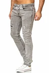 Tazzio Herren Jeans Slim Fit Destroyed Look 16525 Grey