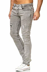 Tazzio Herren Jeans Slim Fit Destroyed Look 16525 Grey