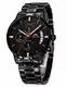 MEGALITH Herrenuhr Schwarz Edelstahl Militär Chronographen Herren Armbanduhr Wasserdicht Analog Uhren fur Männer Großes Ziffernblatt Leuchtende Datum