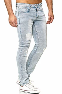 Tazzio Herren Jeans Slim Fit Destroyed Look 16525 Light-Blue Tazzio Herren Jeans Slim Fit Destroyed Look 16525 Light-Blue