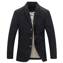 Herren Sakko Sportlich Slim Fit Sportsakko Freizeit Sakko Schwarz Jackett Used Look