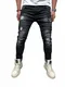 BMEIG Herren Skinny Jeans Destroyed Ripped Zerrissene Slim Fit Stretch Distressed Denim Basic Männer Jeanshose Designer Schwarz