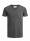 JACK & JONES Herren Kurzarm T-Shirt V-Ausschnitt JJEBASAL Tee V-Neck Regular Fit S M L XL XXL 92% Baumwolle Stretch Einfarbig Blau Weiß Rot Grün Grau, Größe:M, Farbe:Asphalt (12157247)