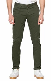Herren Stuart - Classic regular slim fit chino Hose, Grün (Military 65), W(Herstellergröße: 32/32)