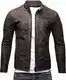 Crone Epic Herren Lederjacke Cleane Leichte Basic Leder Jacke aus weichem Rindsleder (M, Elephant (Rindsleder))