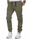 Amaci&Sons Herren Stretch Jogger Basic Chino Jeans Hose Cargo 7002 Olive W29