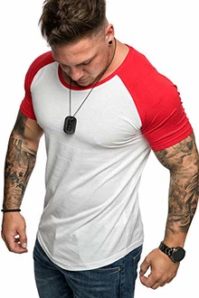 Amaci&Sons Oversize Doppel Farbig Herren Slim-Fit Crew Neck Basic T-Shirt Rundhals (1-0015) Amaci&Sons Oversize Doppel Farbig Herren Slim-Fit Crew Neck Basic T-Shirt Rundhals (1-0015)