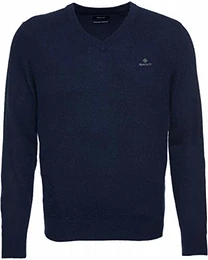 Herren MD. Extrafine Lambswool V-Neck Pullover, Blau (Marine 410), Medium (Herstellergröße: M)