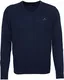 GANT Herren MD. Extrafine Lambswool V-Neck Pullover, Blau (Marine 410), Medium (Herstellergröße: M)
