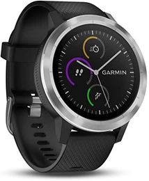 vívoactive 3 GPS-Fitness-Smartwatch - vorinstallierte Sport-Apps, kontaktloses Bezahlen mit Pay, Schwarz-Silber (Generalüberholt), 12.7 cm to 20.4 cm