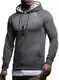Leif Nelson Herren Kapuzenpullover Slim Fit Baumwolle-Anteil Moderner weißer Herren Hoodie-Sweatshirt-Pulli Langarm Herren schwarzer Pullover-Shirt mit Kapuze LN8125 Anthrazit 2in1 Medium