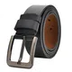VRLEGEND Ledergürtel Herren 110-175cm Gürtel Leder Jean Business Metall Retro Jeansgürtel Vollrindleder 40mm Breite (140cm, Schwarz)