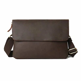 Herren Leder umhängetasche messger Bag Ledertasche für Business Retro (Dunkelbraun)