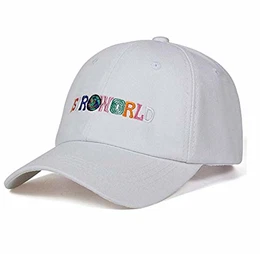 Unisex ASTROWORLD Bestickt Papa Hut Frauen Männer Süß Einstellbar Hiphop Baseballmützen Travis Scotts Caps (White, one Size)