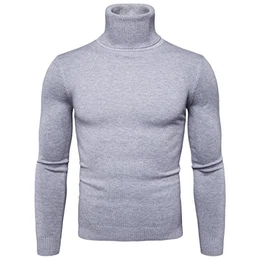 CCZZ Herren Strickpullover Stehkragen Turtleneck Sweater Slim Fit Rollkragen Pullover Warme Strickpullover