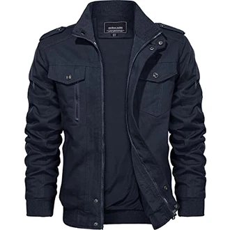 KEFITEVD Herren Jacke Militärische Taktische Jacke Dunkelblau