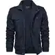 KEFITEVD Herrenjacke Übergangsjacke Herren Herbst Jacke Stehkragen Field Jacket Army Jacke Männer Übergang Jacke Military Baumwolle Blouson Dunkelblau S