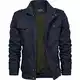 KEFITEVD Herrenjacke Übergangsjacke Herren Herbst Jacke Stehkragen Field Jacket Army Jacke Männer Übergang Jacke Military Baumwolle Blouson Dunkelblau M