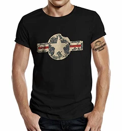 T-Shirt für den US-Army Fan: Used Look, Black, M