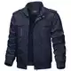 KEFITEVD Herrenjacke Übergangsjacke Herren Herbst Jacke Stehkragen Field Jacket Army Jacke Männer Übergang Jacke Military Baumwolle Blouson Jacke Jacke Dunkelblau L