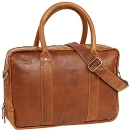 Aktentasche Leder - Fynn Damen und Herren Businesstasche Laptoptasche Ledertasche Bürotasche Unitasche Braun Leder