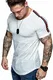 Amaci&Sons Oversize Herren Stripes T-Shirt Vintage Crew Neck Rundhals Basic Shirt 6099 Weiß XL