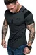 REPUBLIX Oversize Doppel Farbig Logo Herren Slim-Fit Crew Neck Basic T-Shirt Rundhals R29 Anthrazit/Schwarz S