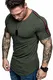 Amaci&Sons Oversize Herren Stripes T-Shirt Vintage Crew Neck Rundhals Basic Shirt 6099 Khaki M