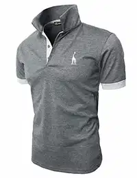 Poloshirt Herren Einfarbig Stickerei Kurzarm Polohemd S-XXL,Grau 1,M