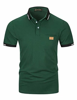 GHYUGR Herren Poloshirt Basic Kurzarm Polohemd Grün GHYUGR Herren Poloshirt Basic Kurzarm Polohemd Grün