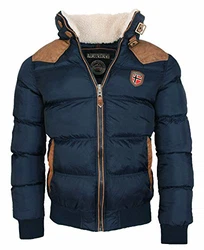 Geographical Norway Winterjacke Designer Herren Stepp Jacke [GeNo-31] Navy (GeNo-31)
