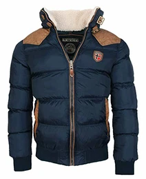 Geographical Norway warme Winterjacke Designer Herren Winter Stepp Jacke [GeNo-31-Navy-Gr.M]