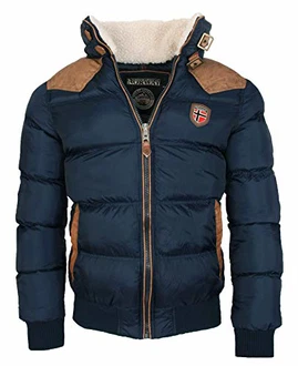Geographical Norway Winterjacke Designer Herren Stepp Jacke [GeNo-31] Navy (GeNo-31)