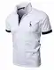 GHYUGR Poloshirt Herren Einfarbig Stickerei Kurzarm Polohemd S-XXL,Weiß,M