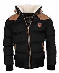 Geographical Norway Winterjacke Designer Herren Stepp Jacke [GeNo-31] Schwarz (GeNo-31)