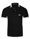 GHYUGR Poloshirts Herren Basic Kurzarm Baumwolle Polohemd Golf T-Shirt S-XXL,Schwarz,M