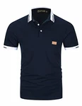 GHYUGR Herren Poloshirt Basic Kurzarm Polohemd Blau