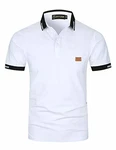 GHYUGR Herren Poloshirt Basic Kurzarm Polohemd Weiß