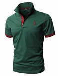 GHYUGR Poloshirt Herren Einfarbig Stickerei Kurzarm Polohemd Grün