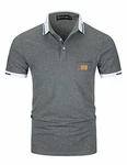 GHYUGR Herren Poloshirt Basic Kurzarm Polohemd Grau