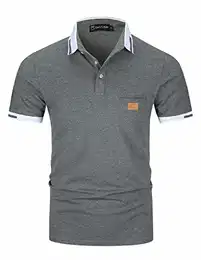 Poloshirts Herren Basic Kurzarm Baumwolle Polohemd Golf T-Shirt S-XXL,Grau,M
