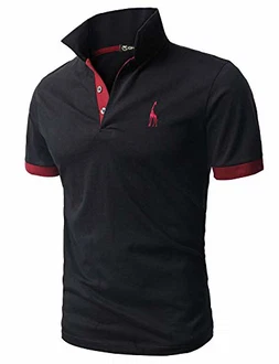 GHYUGR Poloshirt Herren Einfarbig Stickerei Kurzarm Polohemd Schwarz GHYUGR Poloshirt Herren Einfarbig Stickerei Kurzarm Polohemd Schwarz