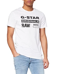Herren T-Shirt Graphic 8 Round Neck'''', Weiß (White 110), Medium