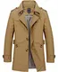 WHATLEES Herren Winter Mäntel Trägershirt Trenchcoat, Am058-darkkhaki, M