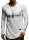 Leif Nelson Herren Pullover Rundhals-Ausschnitt Schwarzer Männer Longsleeve dünner Pulli Sweatshirt Langarmshirt Crew Neck Jungen Hoodie T-Shirt Langarm Oversize LN8133 Grau Medium