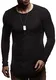 Leif Nelson Herren Pullover Rundhals-Ausschnitt Schwarzer Männer Longsleeve dünner Pulli Sweatshirt Langarmshirt Crew Neck Jungen Hoodie T-Shirt Langarm Oversize LN8133 Schwarz Medium