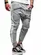 behype. Herren Lange Trainingshose Jogging-Hose Sport-Hose Zipper Side-Stripe 60-0361 Hellgrau M