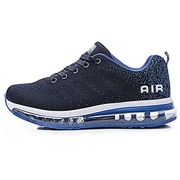 Unisex Sportschuhe Herren Damen Laufschuhe mit Luftpolster Turnschuhe Sneakers Air Schuhe Trainer Leichte Profilsohle(833-BL43)